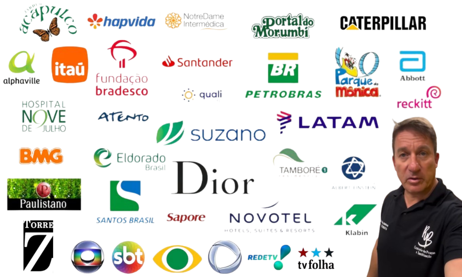 Logotipos de clientes atendidos pela RB Controle de Pragas